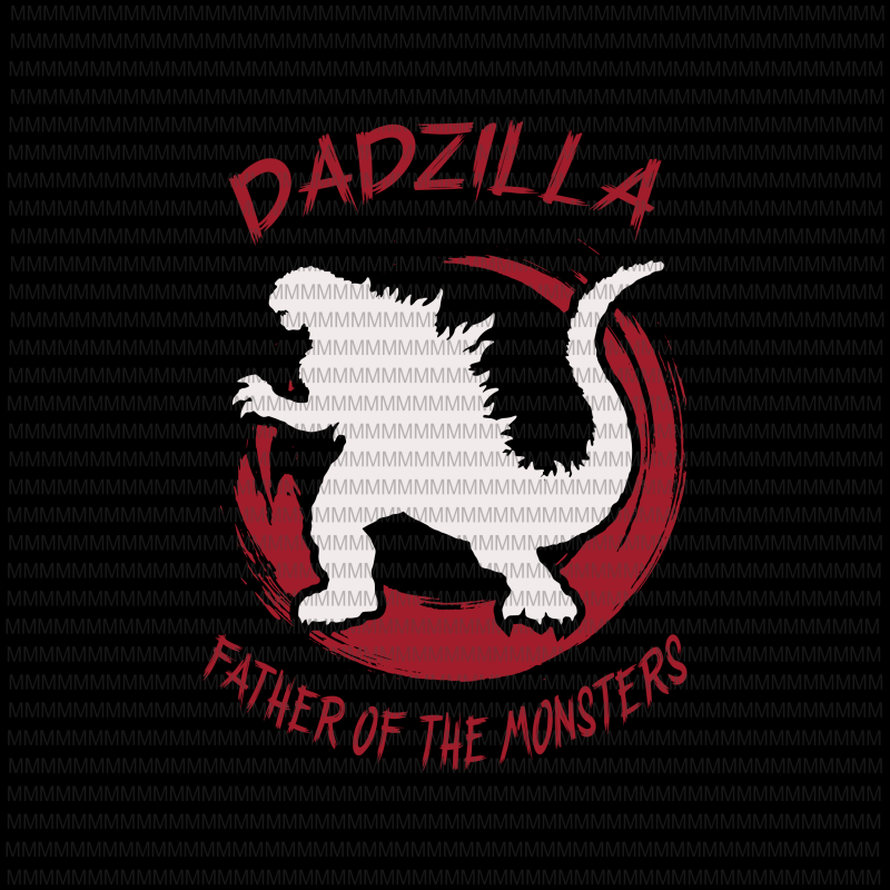 Dadzilla father of the monsters Retro Vintage Sunset, Dadzilla vector, Dadzilla png, svg, dxf, eps, ai file t-shirt design for sale