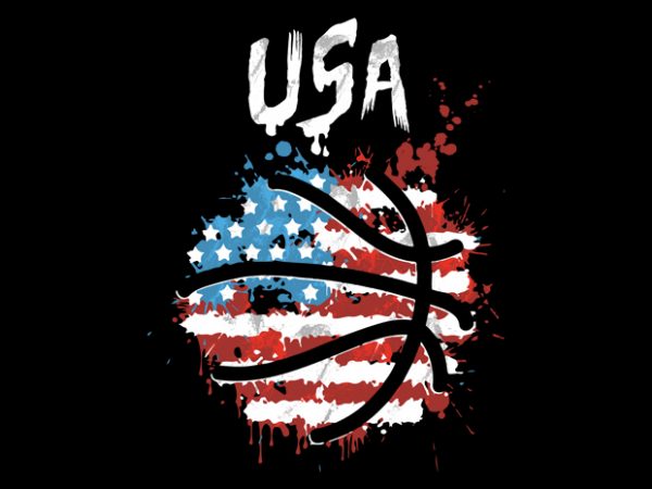 Usa basketball t-shirt design png