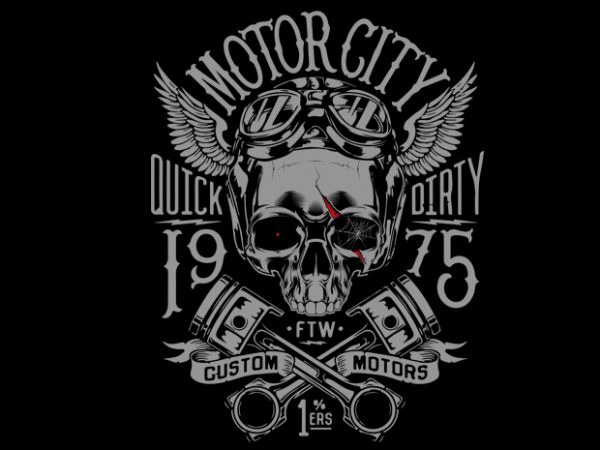 Motorcycle skull helmet t shirt design template