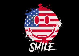 usa smile t shirt design for download