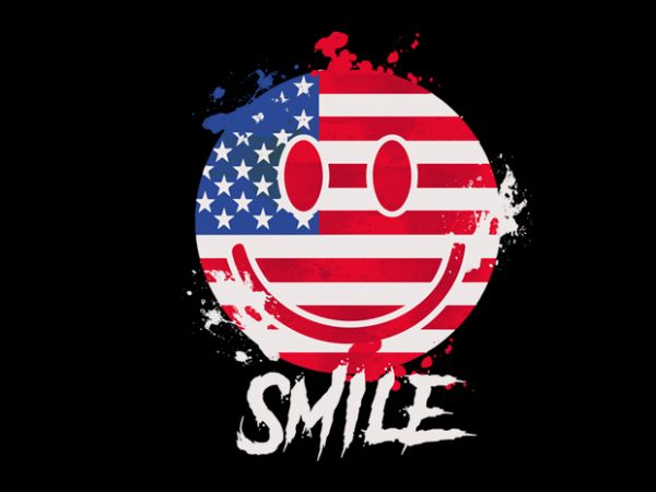 Usa smile t shirt design for download