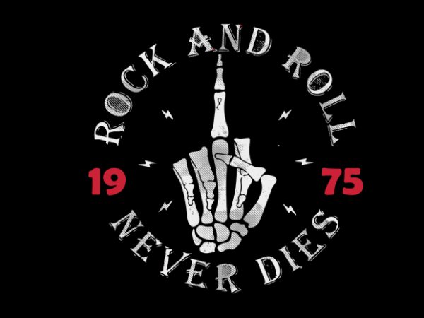 Rock roll t-shirt design for sale