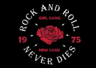 rock roll girl t shirt design for download