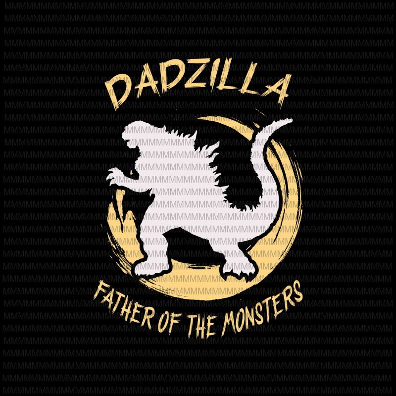 Dadzilla father of the monsters Retro Vintage Sunset, Dadzilla vector, Dadzilla png, svg, dxf, eps, ai file t shirt design for purchase