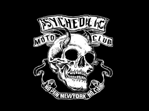 Biker skull t shirt design for download