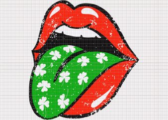 Red Lips Tongue Out St Patricks Day Shamrock 4 Leaf Trendy, Red Lips Tongue Out St Patricks Day Shamrock 4 Leaf Trendy svg, Red Lips