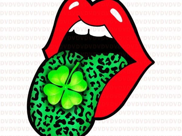 Red lips green leopard tongue cheetah cool st patricks day png, red lips green leopard tongue cheetah cool st patricks day, lips st patrick day t shirt design online
