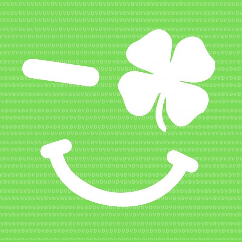 Winking Lucky Four Leaf Clover Emoji svg, Winking Lucky Four Leaf Clover Emoji, Winking Lucky Four Leaf Clover Emoji png, st patrick day svg, patrick