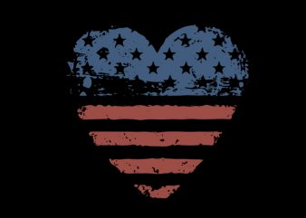 heart american flag buy t shirt design