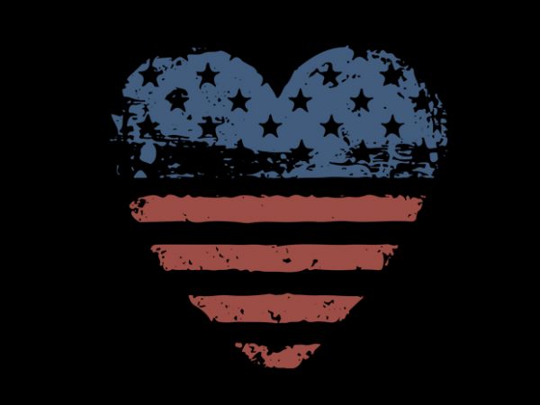 Heart american flag buy t shirt design