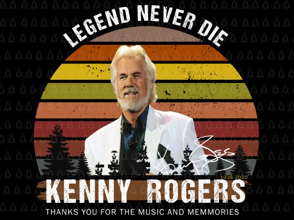 Legend never die kenny rogers thank you for the music and memories png, legend never die kenny rogers thank you for the music and memories, t shirt vector graphic