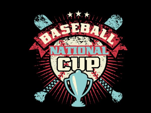 Baseball cup t shirt design to buy