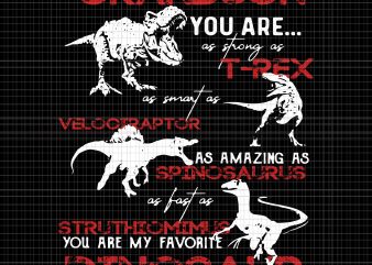 Grandson you are,as strong as T-rex as smart as Velociraptor svg,Grandson you are,as strong as T-rex as smart as Velociraptor png,Grandson you are,as strong as