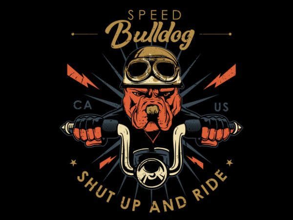 Speed bulldog commercial use t-shirt design