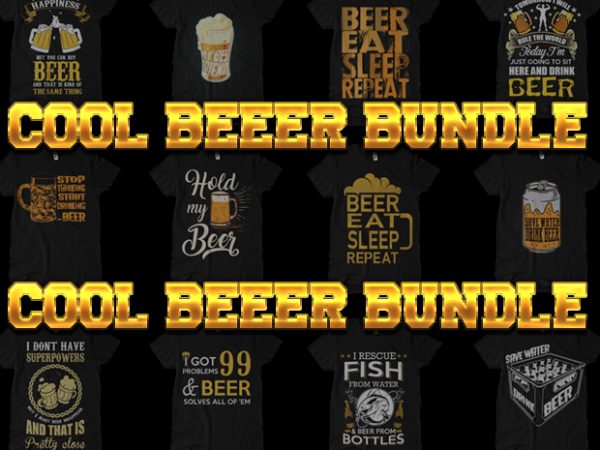 Cool beer bundle t shirt vector file