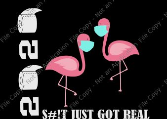 Flamingo 2020 svg, Flamingo 2020, Flamingo 2020 Shit Just Got Real svg, Flamingo 2020 Shit Just Got Real png, Flamingo 2020 Shit Just Got Real