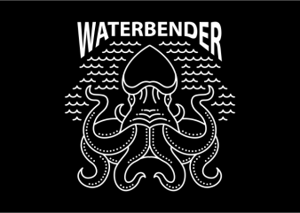 Water Bender t shirt design template