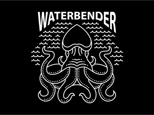 Water bender t shirt design template