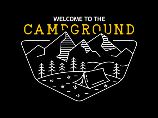 Welcome to the campground t-shirt design for commercial use