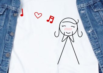 Woman Hear the Song SVG – Couple – Sing – Couple – Love – Valentine t shirt design for sale