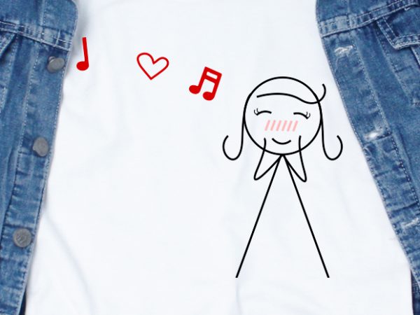 Woman hear the song svg – couple – sing – couple – love – valentine t shirt design for sale