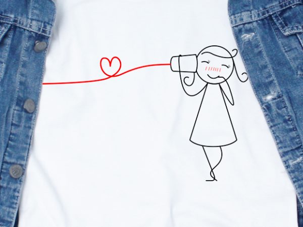 Woman hear the love svg – love – valentine – couple t-shirt design png