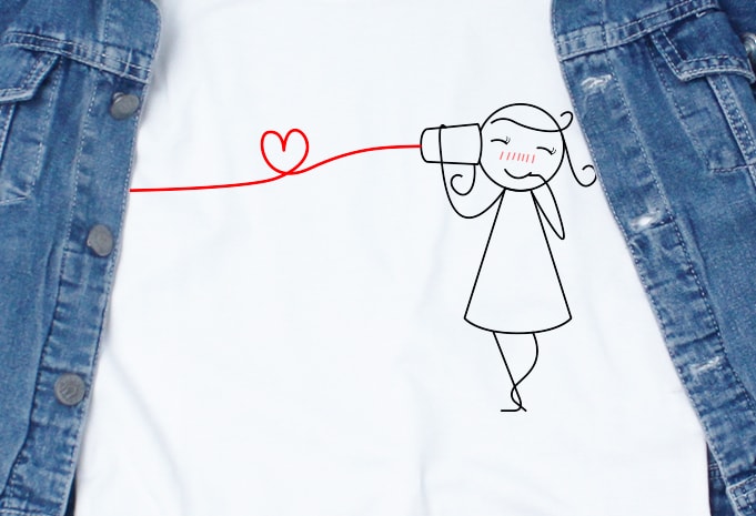 Woman Hear the Love SVG – Love – Valentine – Couple t-shirt design png