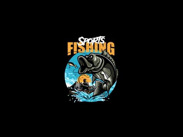 Sport fishing vector t-shirt design