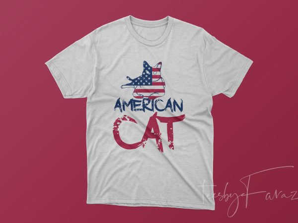 American cat t shirt design