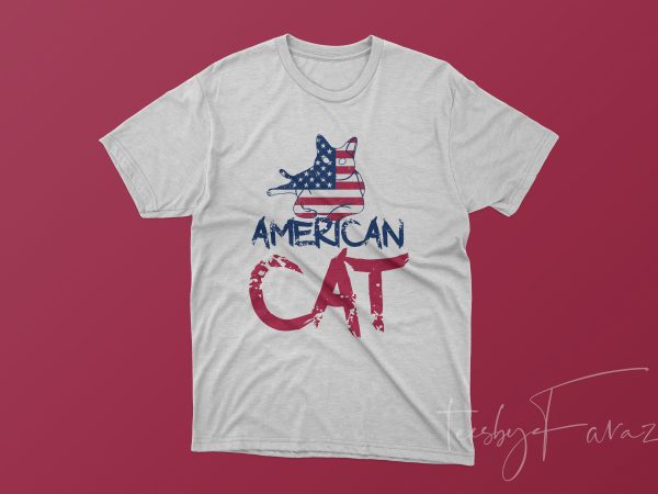 American cat t shirt design American cat t shirt design