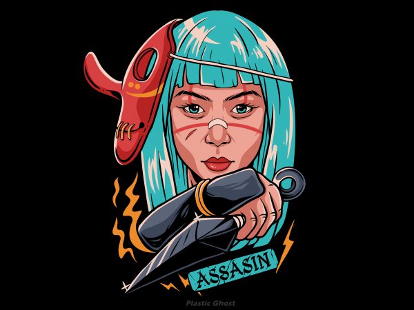 Assasin t-shirt design for commercial use