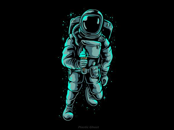 Astronaut ice cream shirt design png