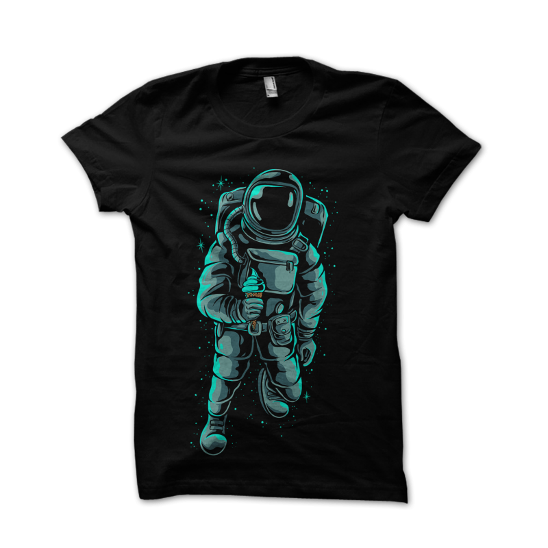 Astronaut ice cream shirt design png
