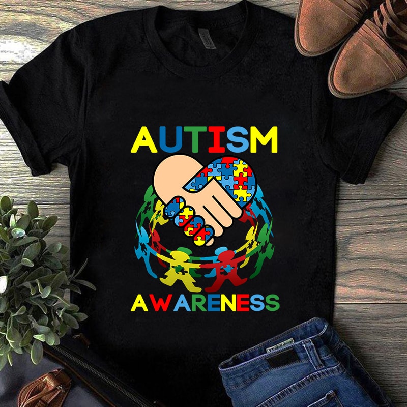 Autism Awareness Support Heart Puzzle, Child, Autism EPS SVG PNG DXF digital download graphic t-shirt design
