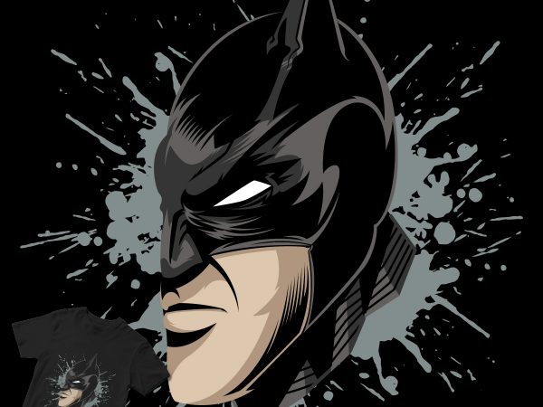 Bathman black head t-shirt design for commercial use