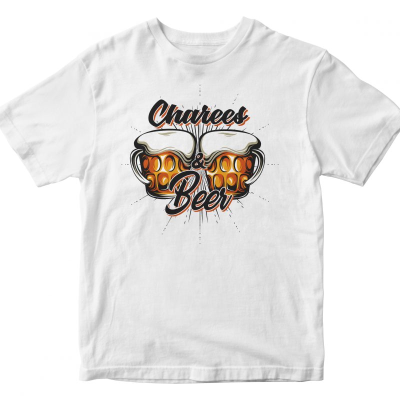 charees and beer t shirt design for purchase