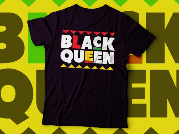 Black queen tshirt design