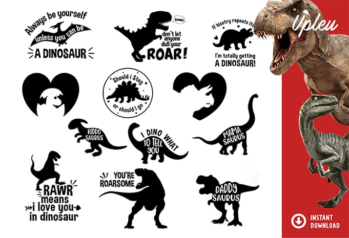 Dinosaur Bundle SVG – commercial use tshirt design for merch by amazon