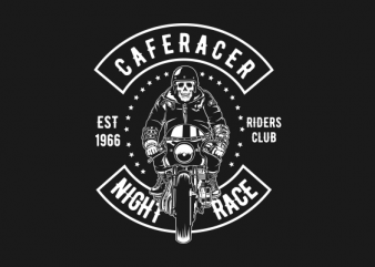 caferacer biker t shirt design for download