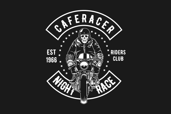 Caferacer biker t shirt design for download