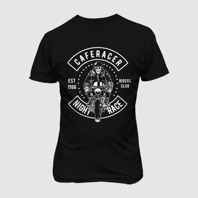 caferacer biker t shirt design for download