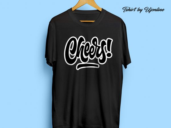 Cheers typography t shirt design template