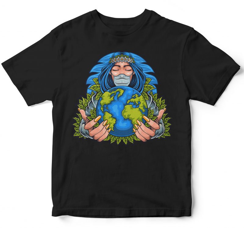 please save my earth from the virus graphic t-shirt design
