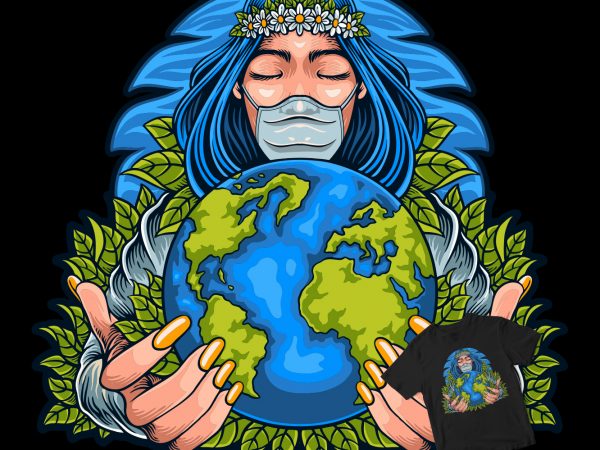 Please save my earth from the virus graphic t-shirt design