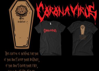 Corona Virus death metal shirt design png