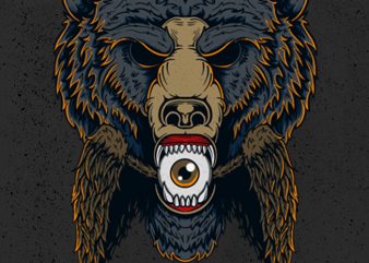 brown bear illustration t-shirt design