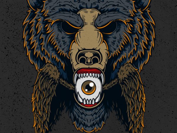 Brown bear illustration t-shirt design