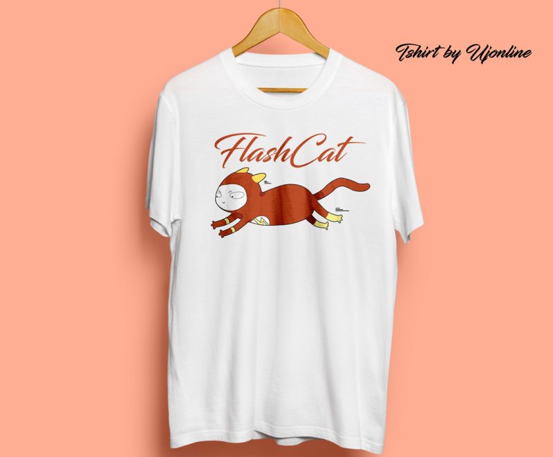 Cute Flash Cat Graphic Design commercial use t-shirt design