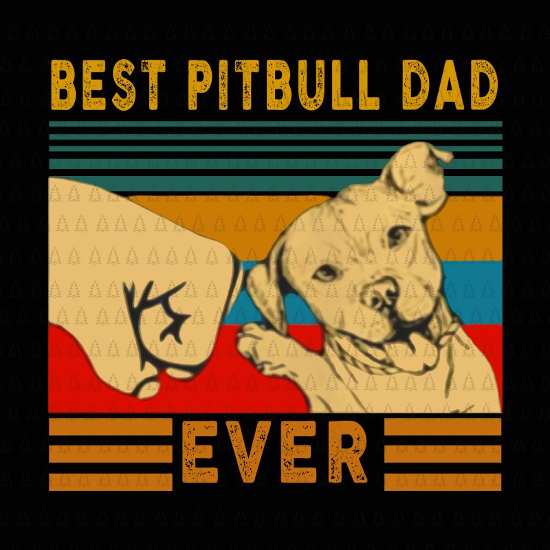 Mens Best Pitbull Dad Ever Vintage Pitbull Dog Dad T-Shirt