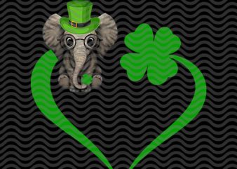 Elephant St.patricks’ day, Irish Flag Happy St. Patrick’s Day, horseshoe gold, holiday, funny, The mythical pot of gold, leprechaun hat EPS SVG PNG DXF digital